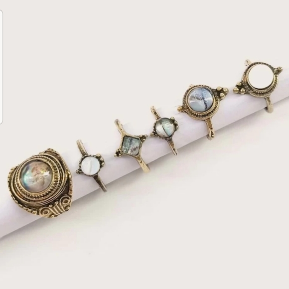 *Katerina* Antiqued 6 Piece ring set - Picture 4 of 4